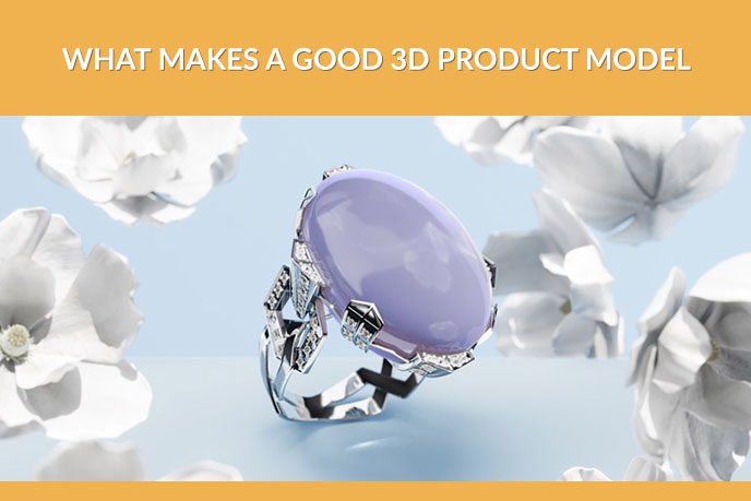 3D Product Model Of A Silver Jeweled Ring